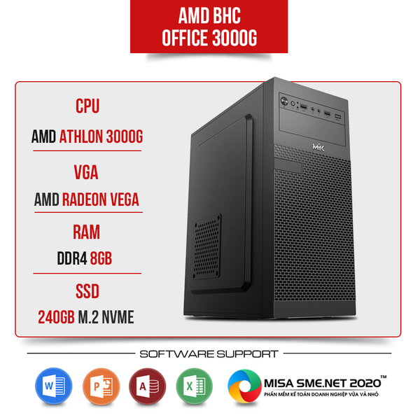 PC Văn Phòng AMD BHC Office 3000G ( Athlon 3000G | 8GB | 240GB )