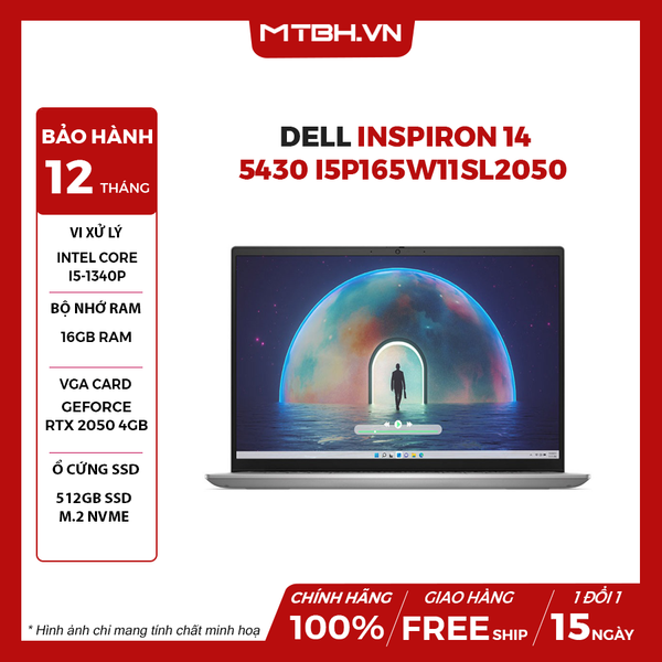 LAPTOP DELL INSPIRON 14 5430 i5P165W11SL2050 CORE i5-1340P | 16GB RAM | 512GB SSD | RTX 2050 4GB | 14