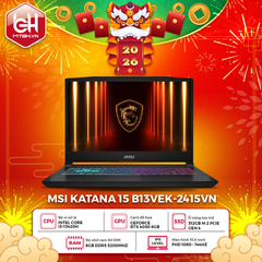 LAPTOP GAMING MSI KATANA 15 B13VEK-2415VN CORE i5-13420H | RTX 4050 6GB | 512GB SSD | 8GB RAM | 15.6