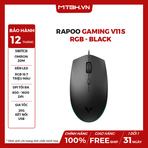 Chuột Rapoo Gaming V11s RGB - Black