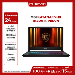 LAPTOP GAMING MSI KATANA 15 HX B14WEK-286VN CORE i5-14450HX | RTX 5050 8GB | 16GB RAM | 512GB SSD | 15.6