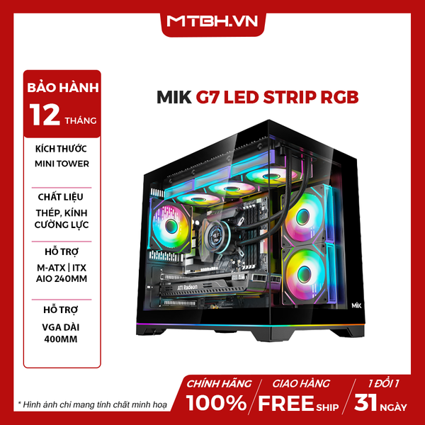 Case MIK G7 LED STRIP BLACK M-ATX