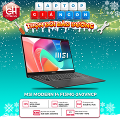 LAPTOP MSI MODERN 14 F13MG-240VNCP CORE i5-1335U | 8GB RAM | 512GB SSD | 14' FHD | LED KB | FINGER PRINT | Win 11