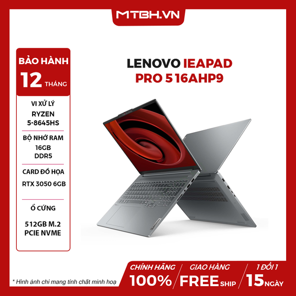 LAPTOP LENOVO IEAPAD PRO 5 16AHP9 RYZEN 5-8645HS | RTX 3050 6GB | 16GB RAM | 512GB SSD | 16