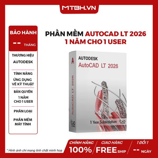 Phần Mềm AutoCAD LT 2026 Commercial New Single-user ELD Annual Subscription 12 Tháng