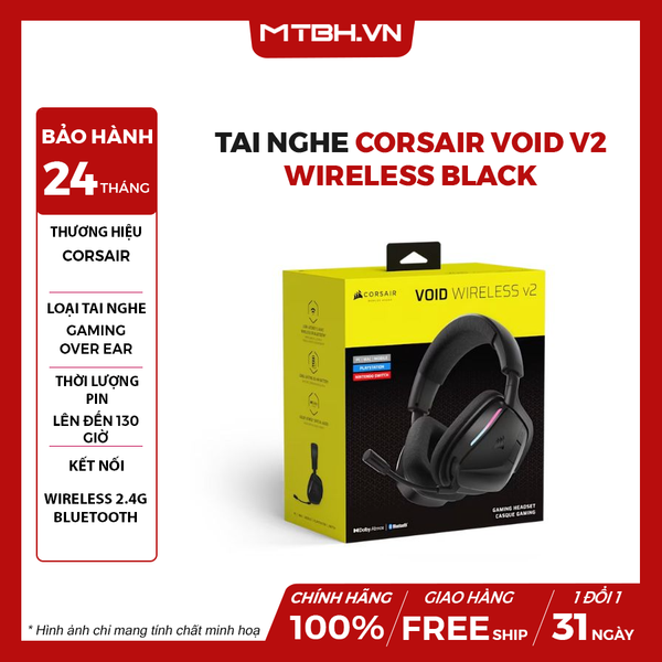 Tai Nghe Corsair VOID V2 Wireless Black