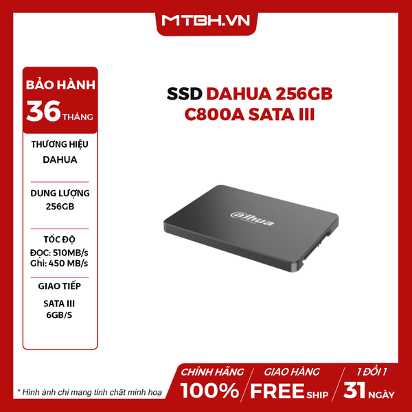 SSD DAHUA 256GB C800A SATA III (DHI-SSD-C800AS265G)