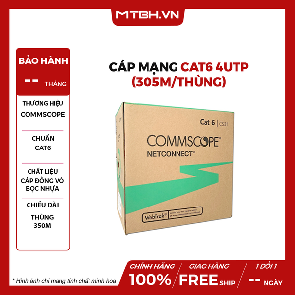 CÁP MẠNG CAT6 4UTP, 23AWG, CM (305m/thùng)- COMMSCOPE-1427254-6