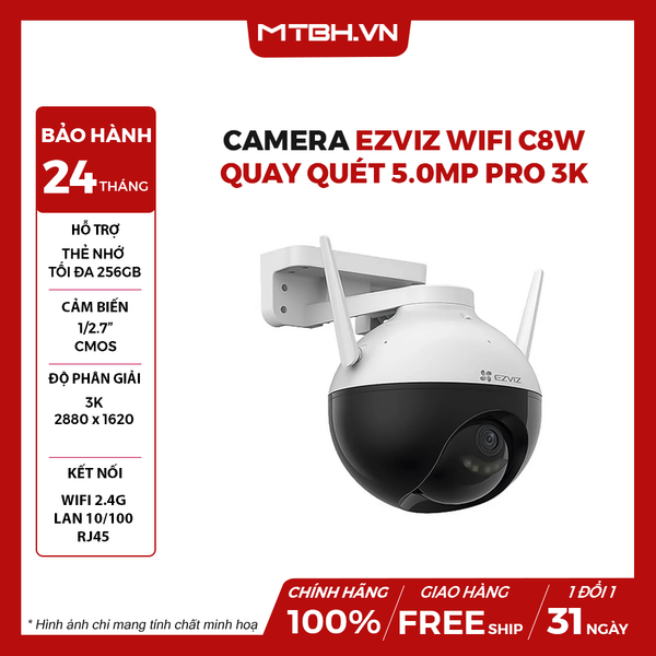 Camera EZVIZ Wifi C8W Quay Quét 5.0MP Pro 3K