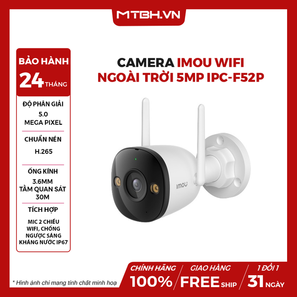 Camera IMOU Wifi ngoài trời 5MP IPC-F52P