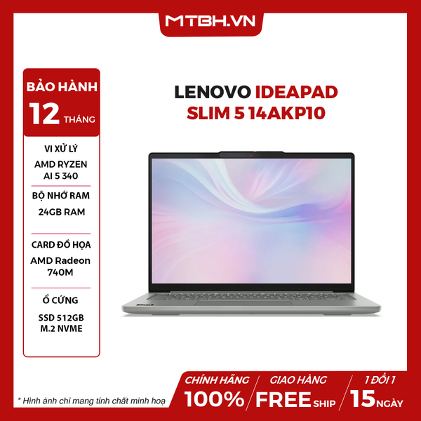 Laptop Lenovo IdeaPad Slim 5 14AKP10 Ryzen AI 5 340 RAM 24GB SSD 512GB 14 inch FHD+ OLED Windows 11 - NK