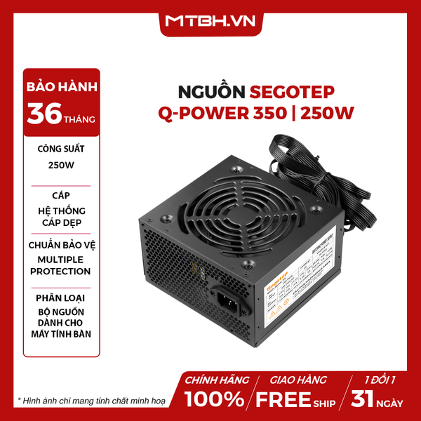 Nguồn Segotep Q-Power 350 | 250W, Đen