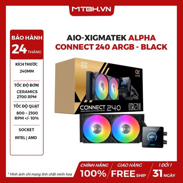 Tản Nhiệt Nước Xigmatek Alpha Connect 240 ARGB - Black