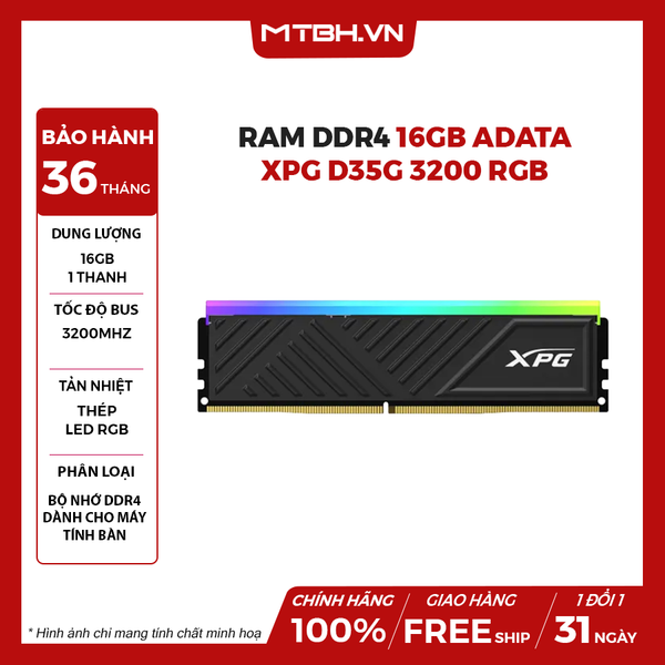 RAM DDR4 16GB ADATA XPG D35G 3200 RGB