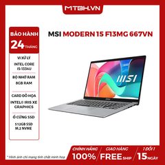 LAPTOP MSI MODERN 15 F13MG 667VN CORE i5-1334U | 8GB RAM | 512GB SSD | 15.6 FHD | WIN 11