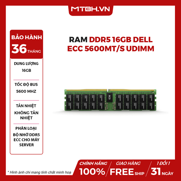 RAM DDR5 16GB DELL ECC 5600MT/s UDIMM