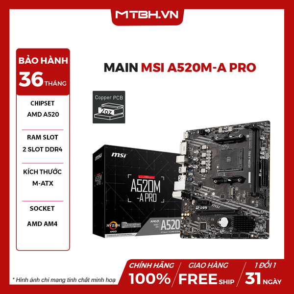 MAIN MSI A520M-A PRO ( AM4 / m-ATX / 2xDDR4 )