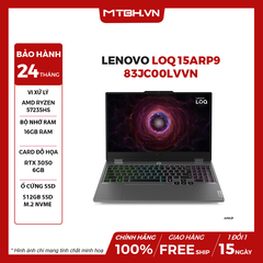 LAPTOP GAMING LENOVO LOQ 15ARP9 83JC00LVVN Ryzen 5 7235HS | RTX 3050 6GB | 16GB RAM | 512GB SSD | 15,6