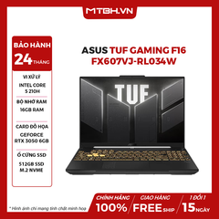 LAPTOP ASUS TUF GAMING F16 FX607VJ-RL034W CORE 5 210H | RTX 3050 6GB | 16GB RAM | 512GB SSD | 16