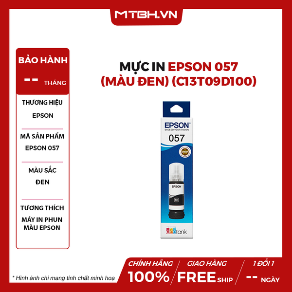MỰC IN EPSON 057 (MÀU ĐEN) (C13T09D100)