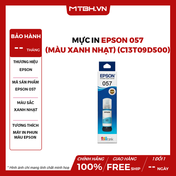 MỰC IN EPSON 057 (MÀU XANH NHẠT) (C13T09D500)