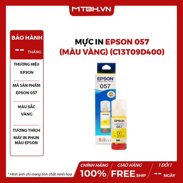MỰC IN EPSON 057 (MÀU VÀNG) (C13T09D400)