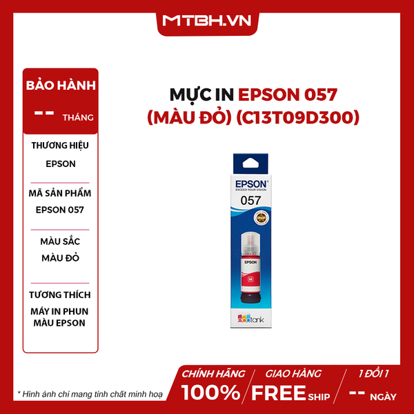 MỰC IN EPSON 057 (MÀU ĐỎ) (C13T09D300)