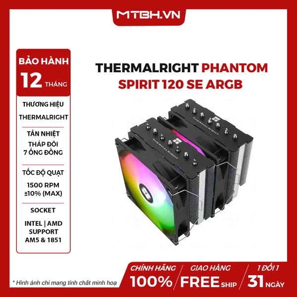 Tản Nhiệt Thermalright Phantom Spirit 120 Se Argb - Đen (2 Tháp )