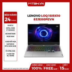 LAPTOP GAMING LENOVO LOQ 15IRX10 83JE00PEVN CORE i7-13650HX | RTX 5050 8GB | 16GB RAM | 512GB SSD | 15.6