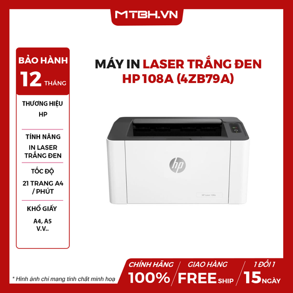 Máy In Laser Trắng Đen HP 108A (4ZB79A)