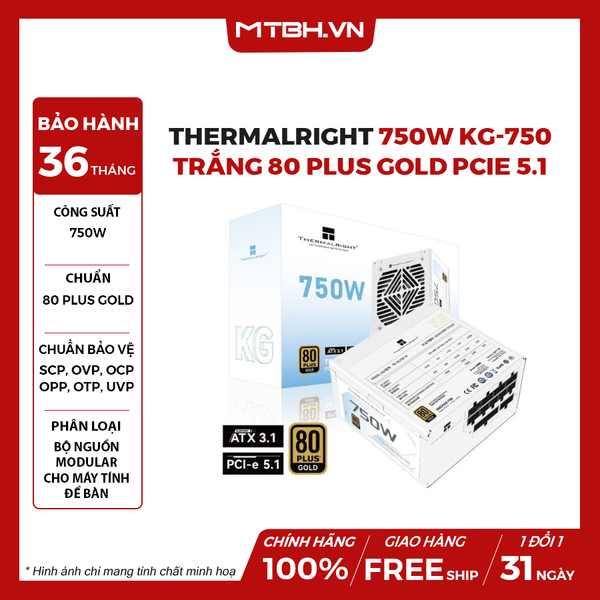 Nguồn Thermalright 750W KG-750 | Trắng, 80 Plus Gold, PCIe 5.1
