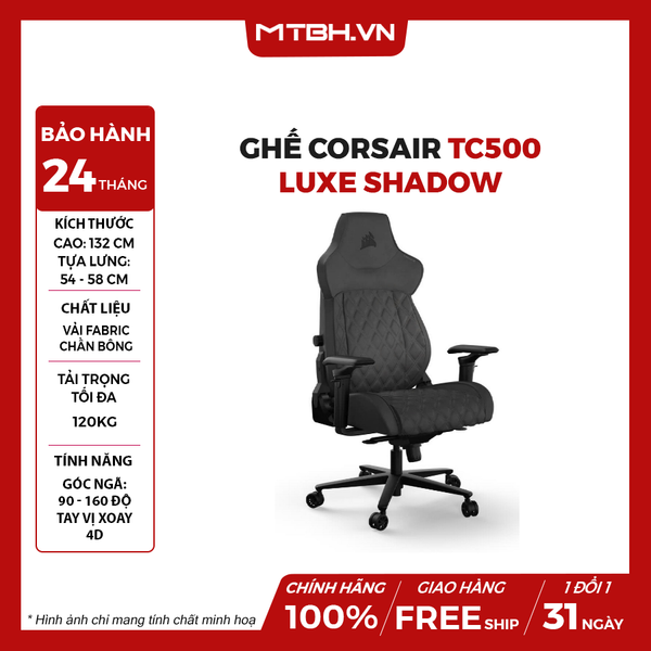 Ghế Corsair TC500 LUXE Shadow