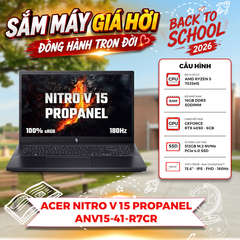 LAPTOP GAMING ACER NITRO V 15 PROPANEL ANV15-41-R7CR RYZEN 5 7535HS | RTX 4050 6GB | 16GB RAM | 512GB SSD | 15.6