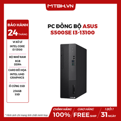 PC ĐỒNG BỘ ASUS S500SE i3-13100/8GD4/256G-SSD/TPM/B760/KB/M/WF6/BT5/180W/W11H/2Y-OSS/ĐEN VĂN PHÒNG
