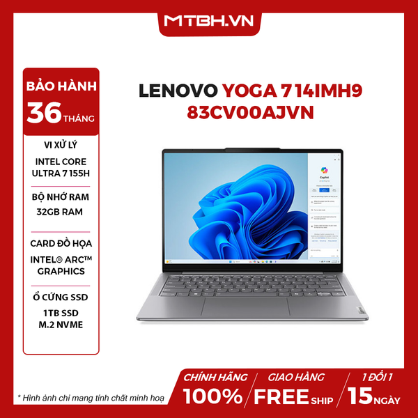 LAPTOP LENOVO YOGA 7 14IMH9 83CV00AJVN Ultra 7 155H | 32GB RAM | 1TB SSD | 14