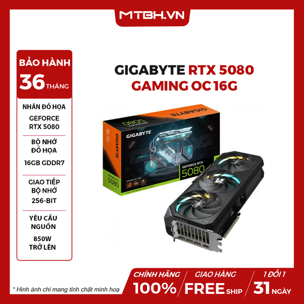VGA Gigabyte RTX 5080 GAMING OC 16G