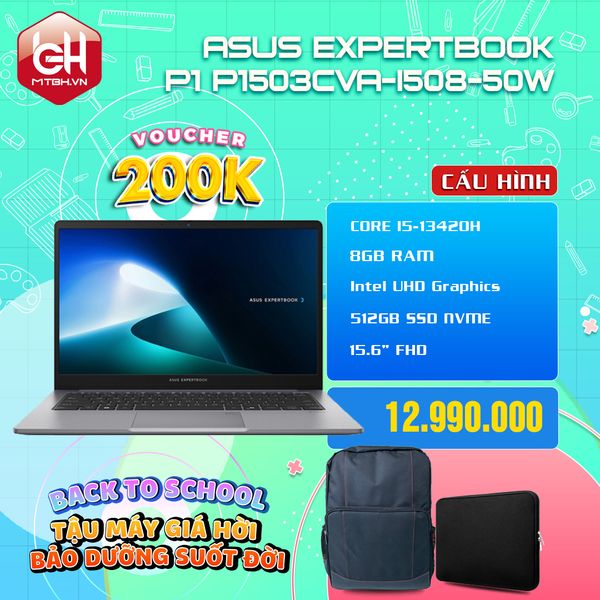 LAPTOP ASUS EXPERTBOOK P1 P1503CVA-i508-50W CORE i5-13420H | 8GB RAM | 512GB SSD | 15.6