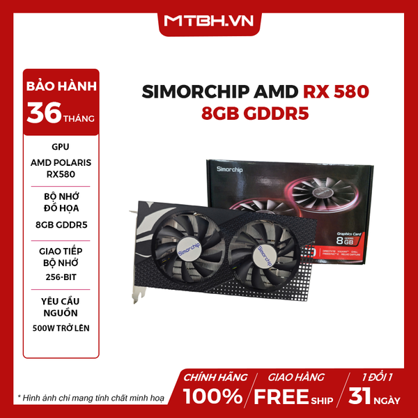 VGA Simorchip RX 580 8GB Gddr5