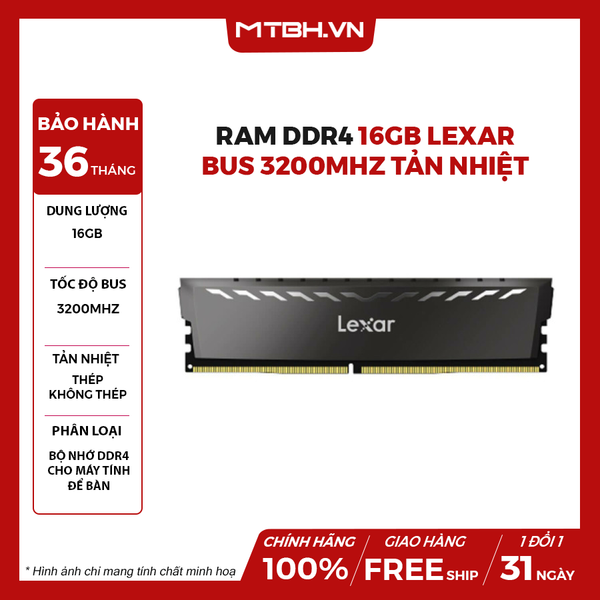 RAM DDR4 16GB LEXAR BUS 3200MHz TẢN NHIỆT