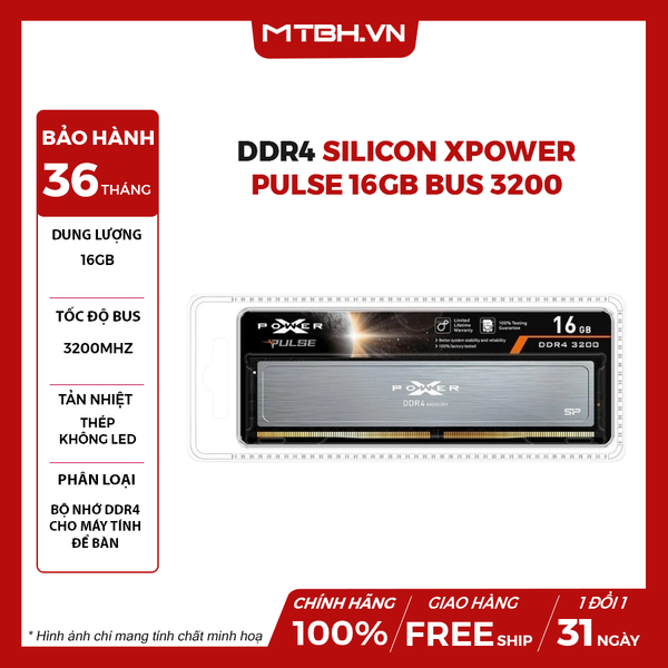 RAM DDR4 SILICON XPOWER PULSE 16GB BUS 3200 TẢN NHIỆT