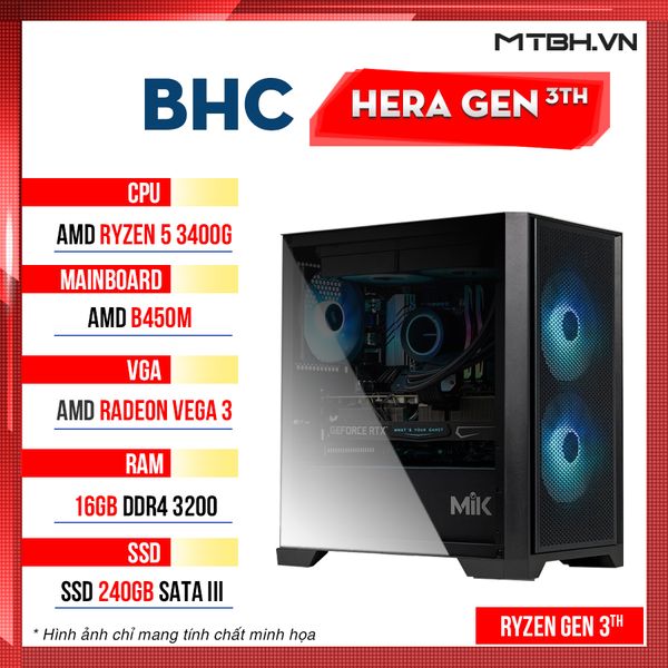 PC Gaming AMD BHC Hera Gen 3th ( Ryzen 5 3400G | 16GB | 240GB )