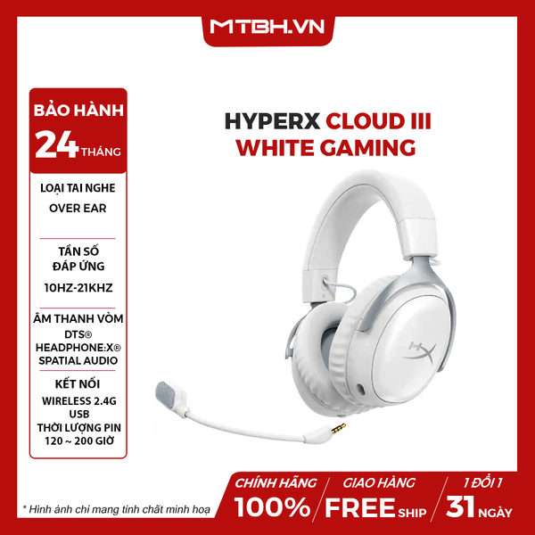 Tai Nghe HyperX Cloud III White GAM