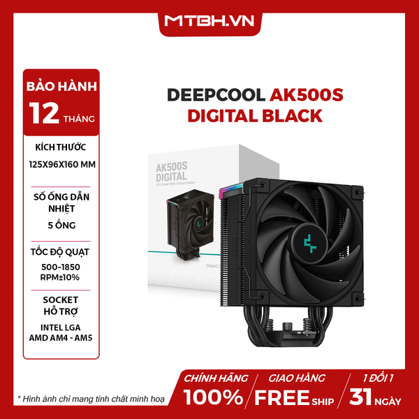 Tản Nhiệt Khí Deepcool Ak500S Digital Black