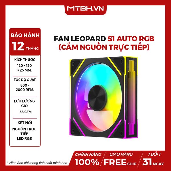 Fan Case Leopard S1 Auto Rgb (Cắm Nguồn Trực Tiếp)