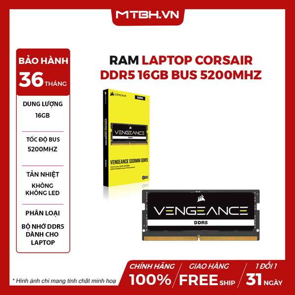 RAM LAPTOP CORSAIR DDR5 16GB BUS 5200MHZ