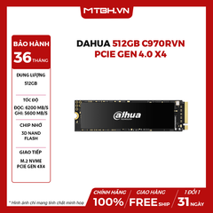 SSD DAHUA 512GB C970RVN PCIe Gen 4.0 x4, NVMe 2.0 Dramless (Đọc : 6200Mb/s)