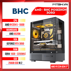 PC Gaming AMD - BHC Posedion 3050 Gen 5th ( Ryzen 5 5500 | RTX 3050 6GB | 16GB | 256GB | A520 )