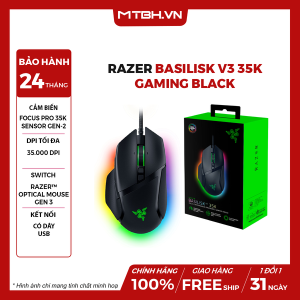 Chuột Razer Basilisk V3 35K Gaming Black