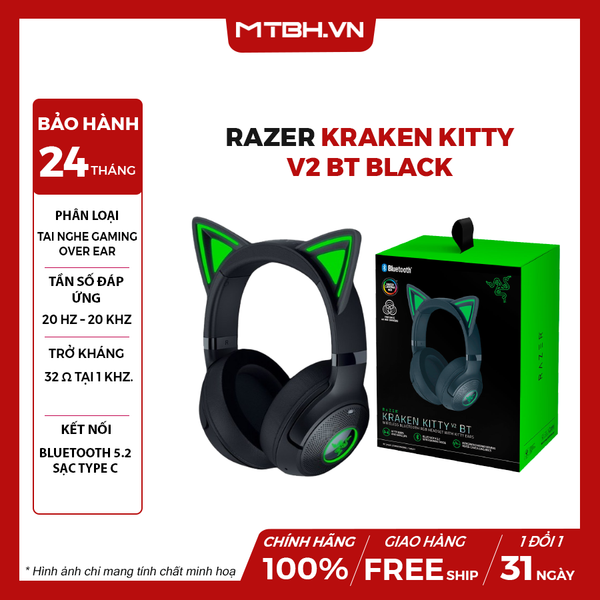 Tai Nghe Razer Kraken Kitty V2 BT Black