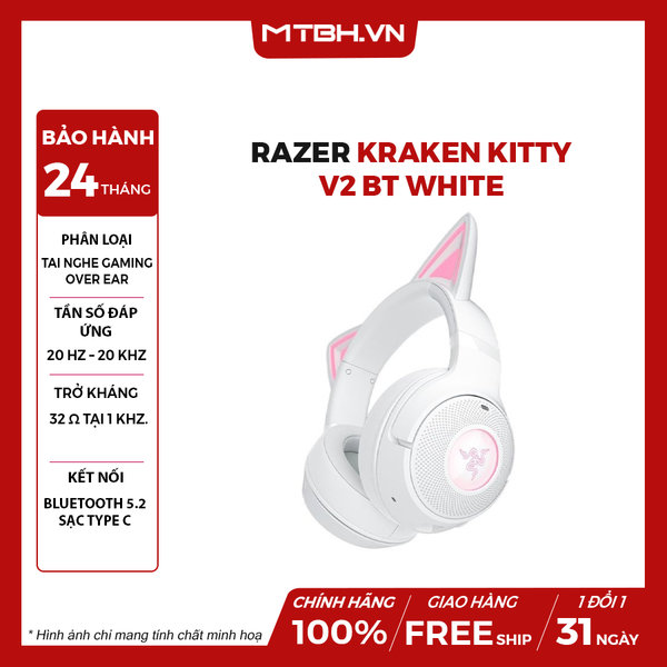 Tai Nghe Razer Kraken Kitty V2 Ears White
